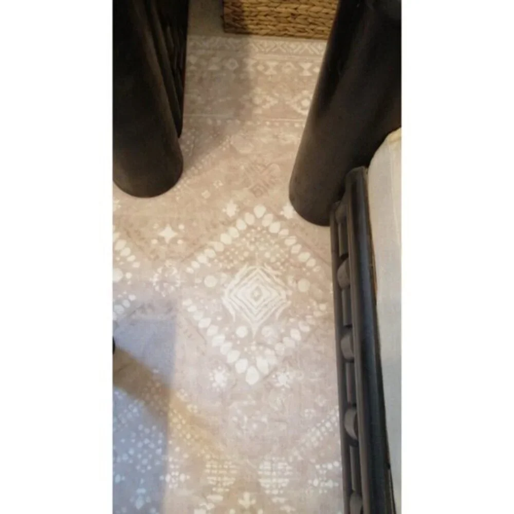 New 5x7 Cappuccino Beige Area Rug, Washable Non-Slip Carpet for Living Room